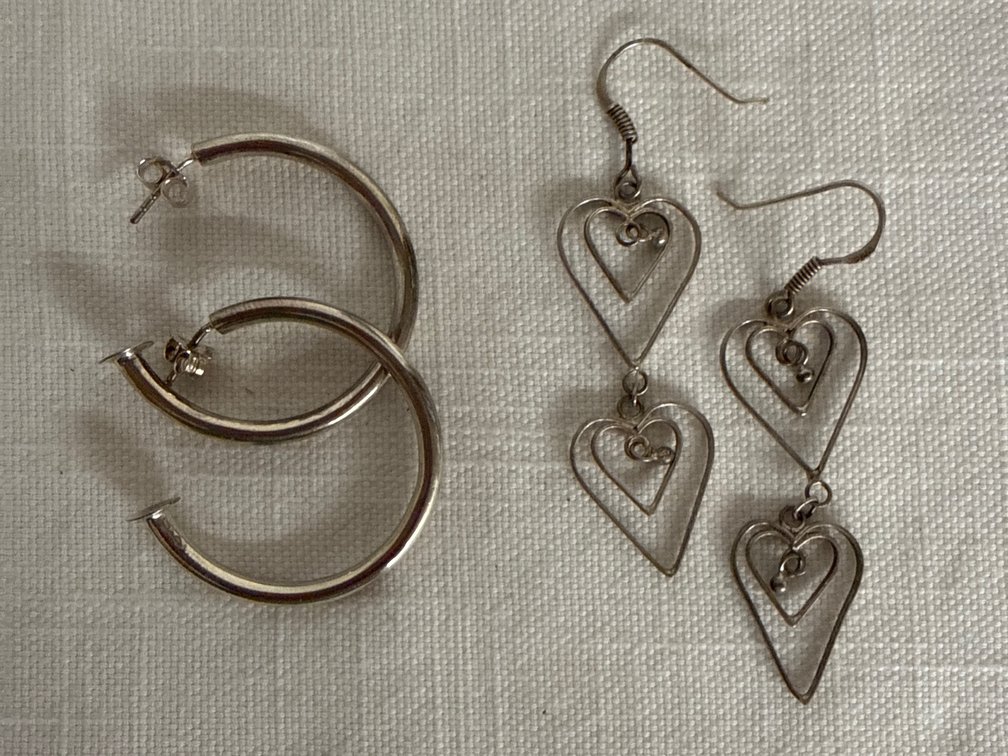 Silver Earrings (2 Pairs)