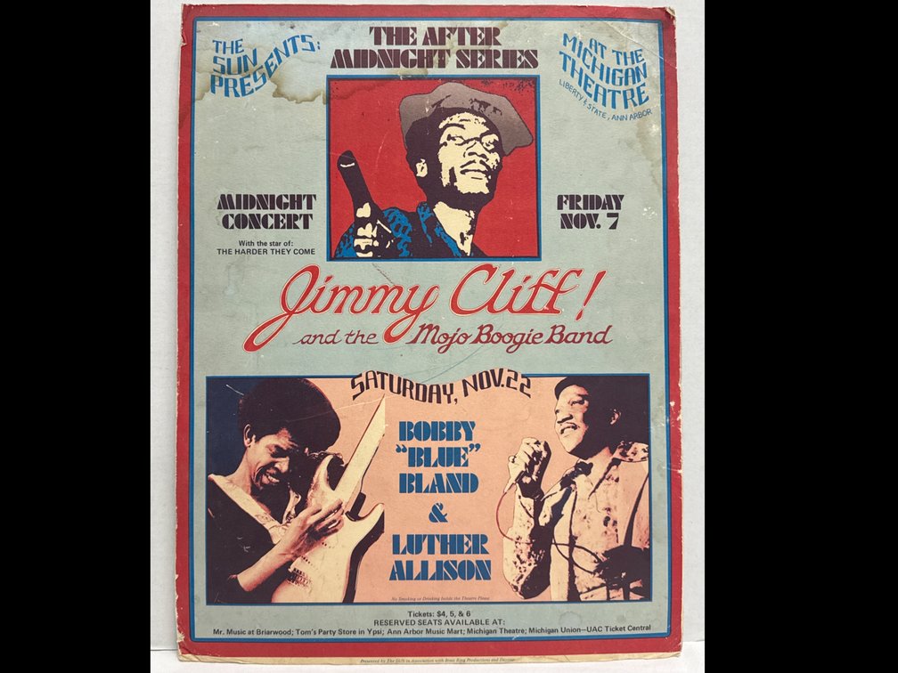 Vintage "1975" Jimmy Cliff Concert Poster