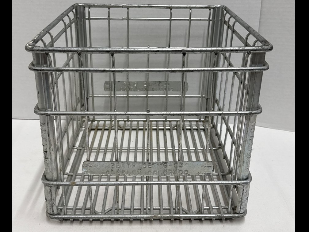 Vintage Beatrice Metal Wire Milk Crate