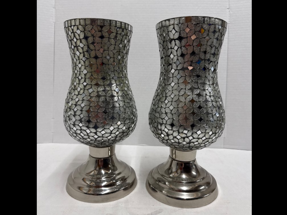 Glass Hurricane Candle Holder (2)