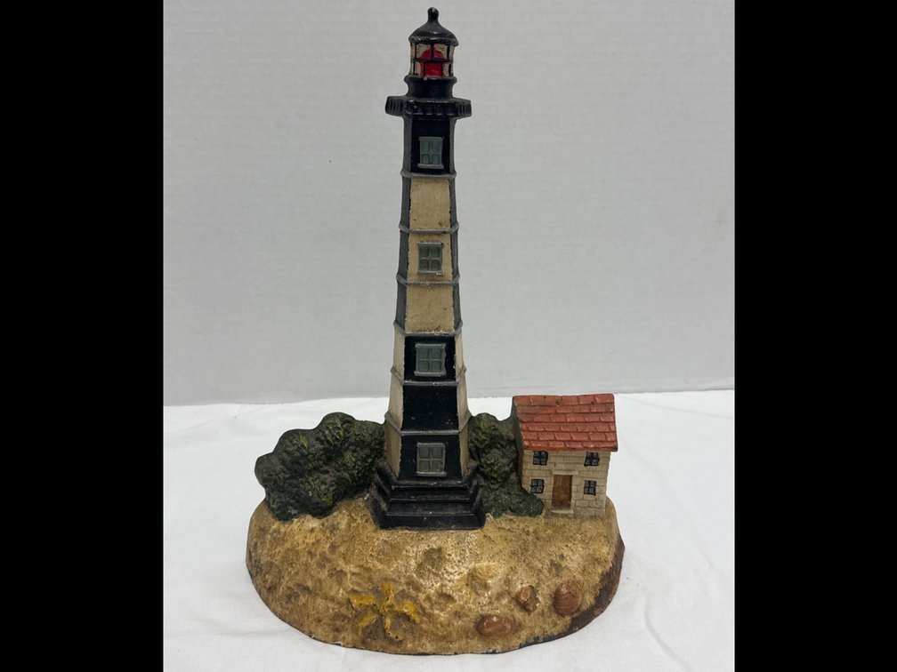Vintage Cast Iron Lighthouse Doorstop