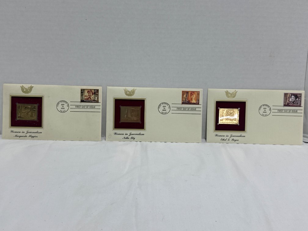 Women in Journalism First Day Covers 22KT Gold Foil Stamps