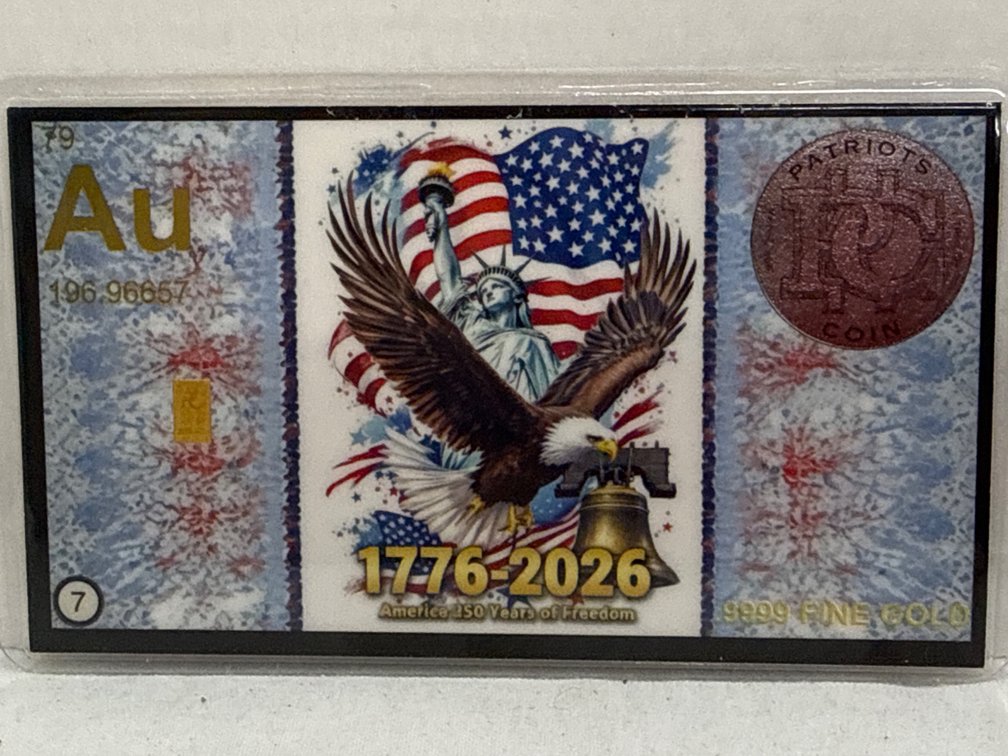 Gold (.9999) Patriots Coin Collectors Card