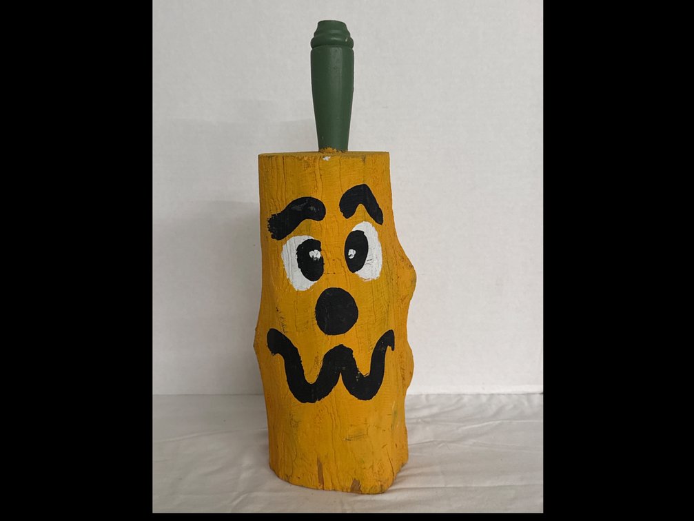 Whimsical Log Jack-O-Lantern