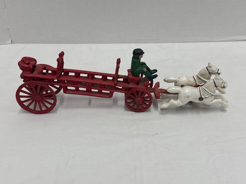 Vintage Cast Iron Fire Truck Toy