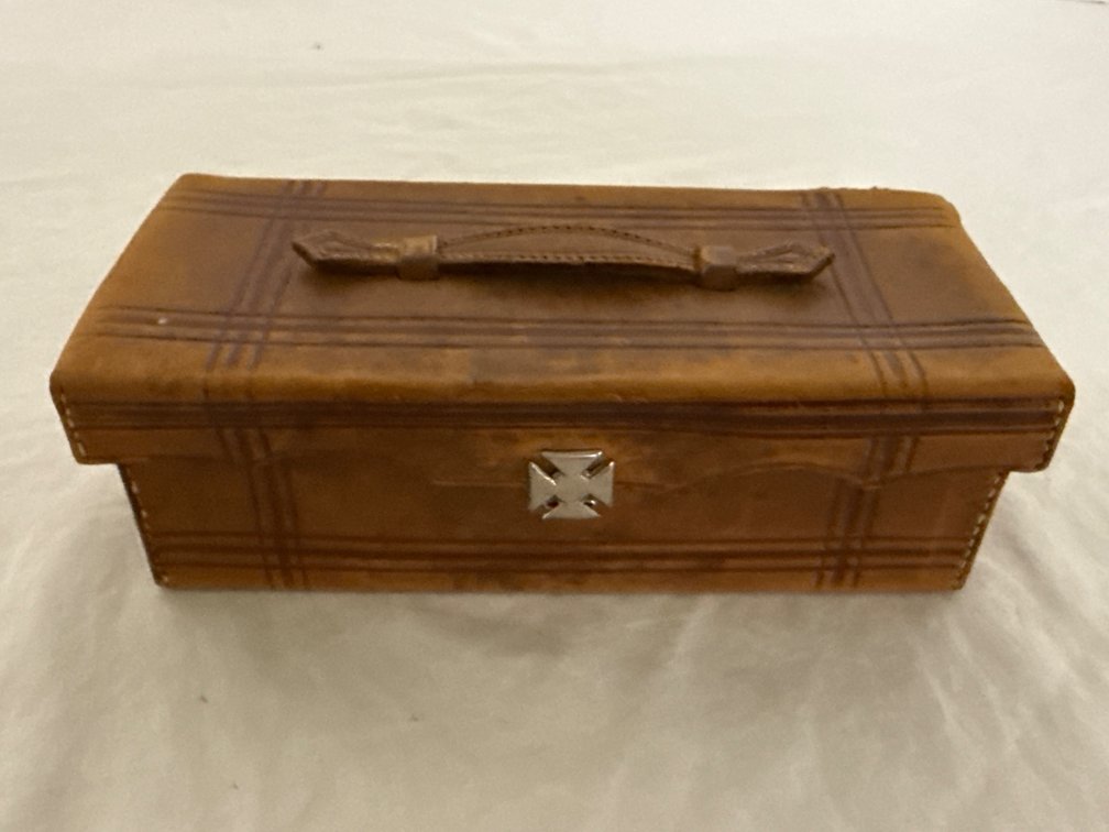 Antique World War I Leather Mess/Trinket Box