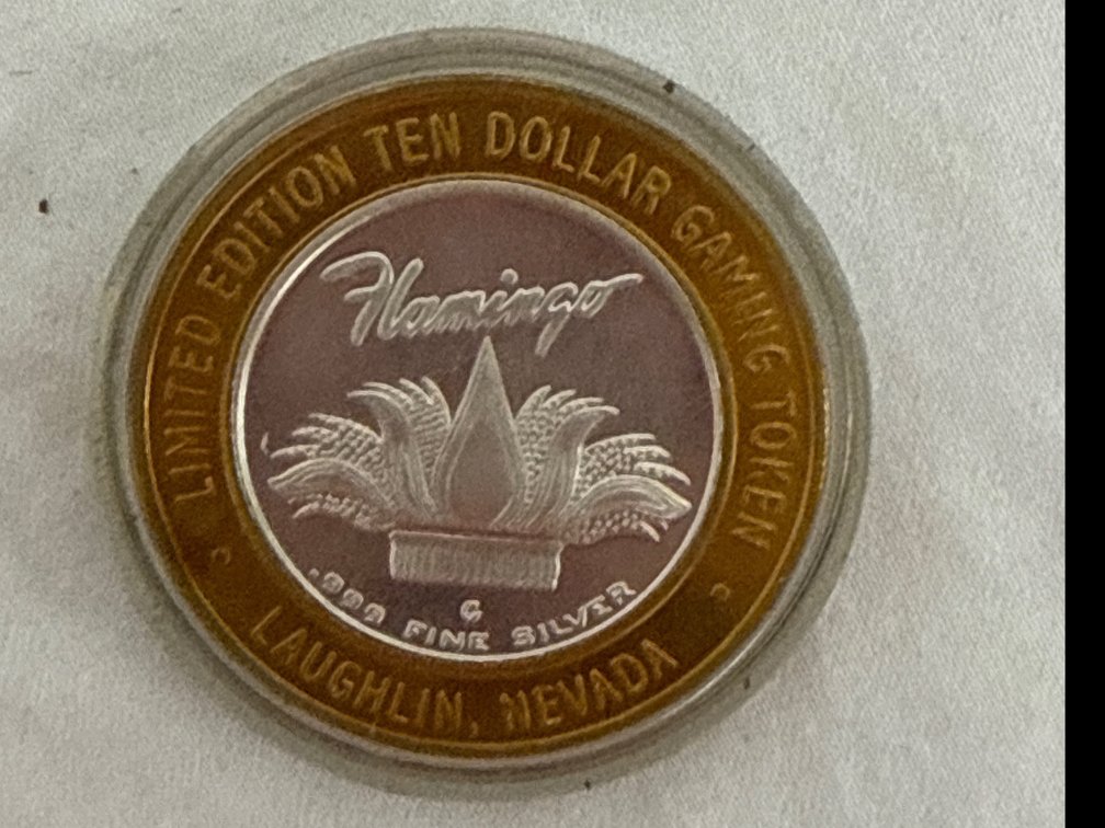 Flamingo Ten Dollar .999 Silver Gaming Token