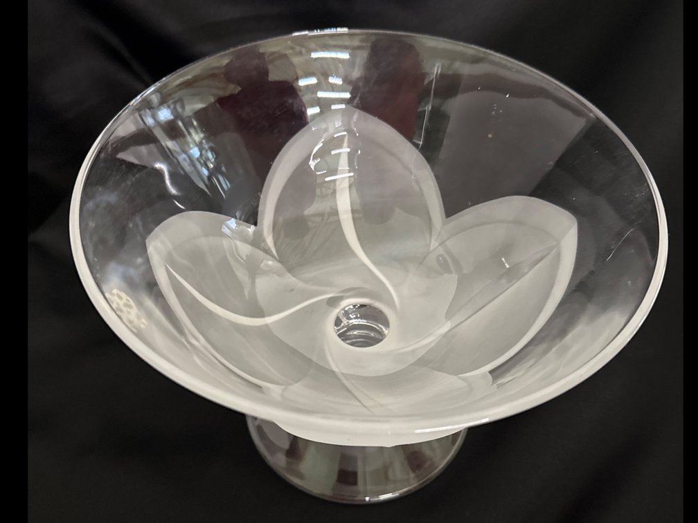 Vintage Crystal Floral Bowl