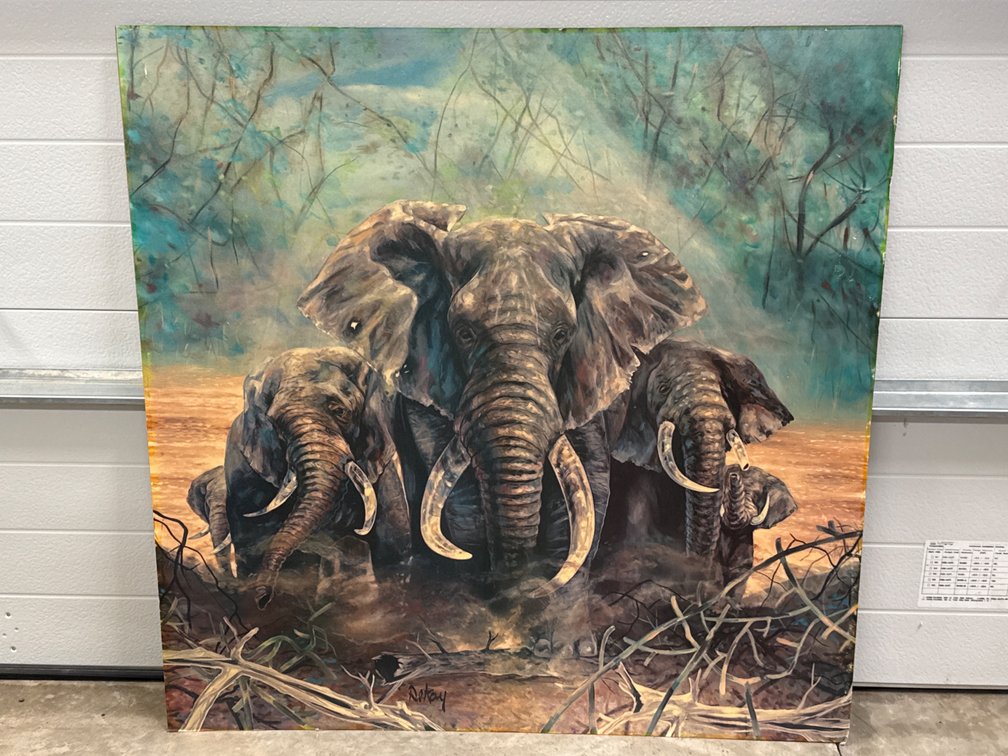 Vintage Elephant Lithograph