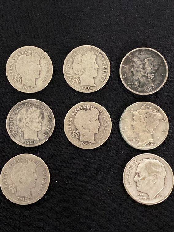 8 x (90% Silver) Dimes