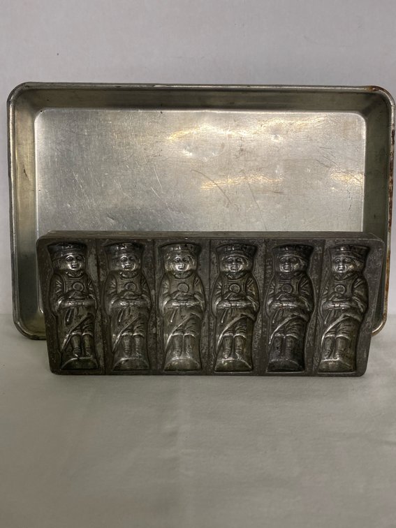 Antique Chocolate Mold with Metal Tray