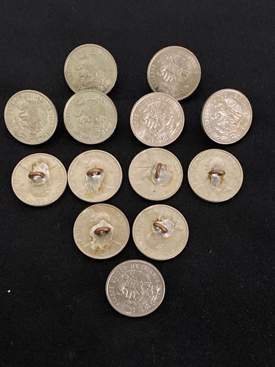 (13) Mexican Coin Buttons