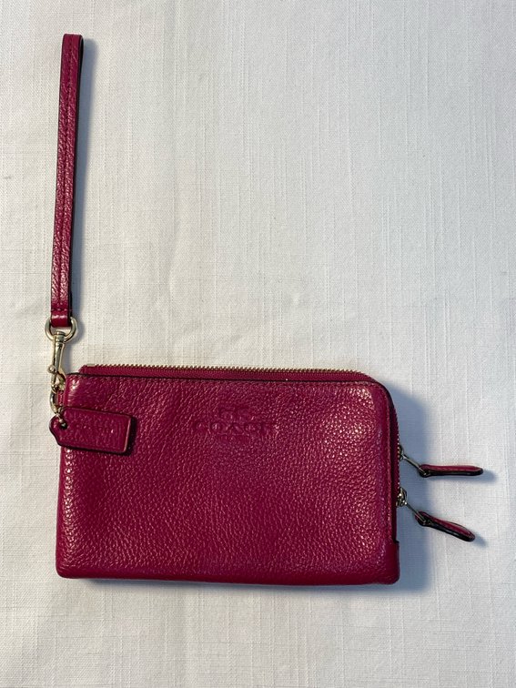 Coach Double-Zip (Leather) Wristlet