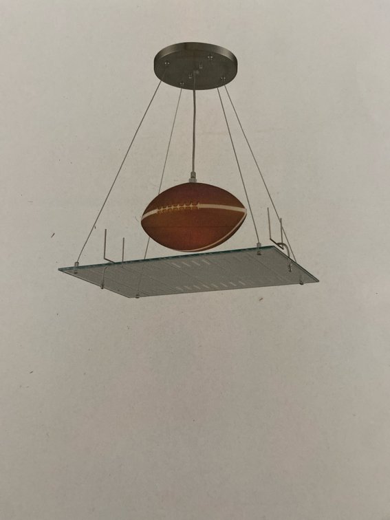 NEW-IN-BOX...Large Hanging (Football & Field) Pool Table/Game Room Light