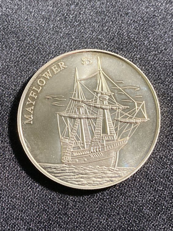 Mayflower Commemorative $5 Republic of Liberia Coin