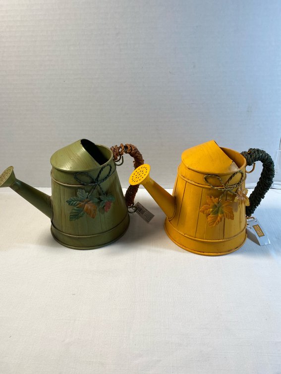(2) Rustic Decorative “Metal” Water Cans