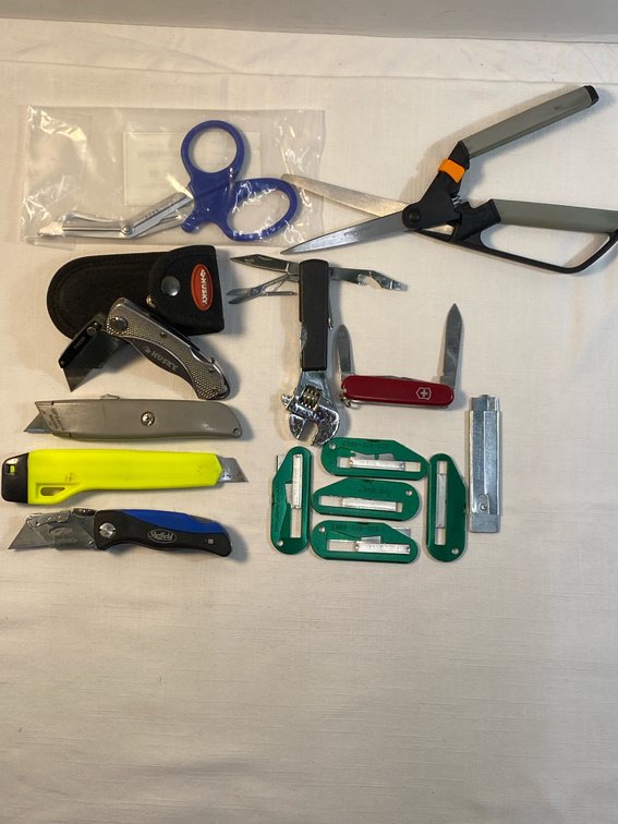 Lot of Cutting Tools (14…Scissors, Knives, Multi-Tools & Box Cutters)