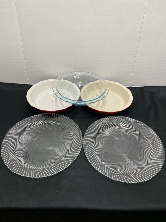 (3) Pie Dishes & (2) Serving Platters
