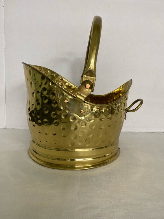 Vintage (Metal, Brass & Copper) Hammered Coal Scuttle/Bucket