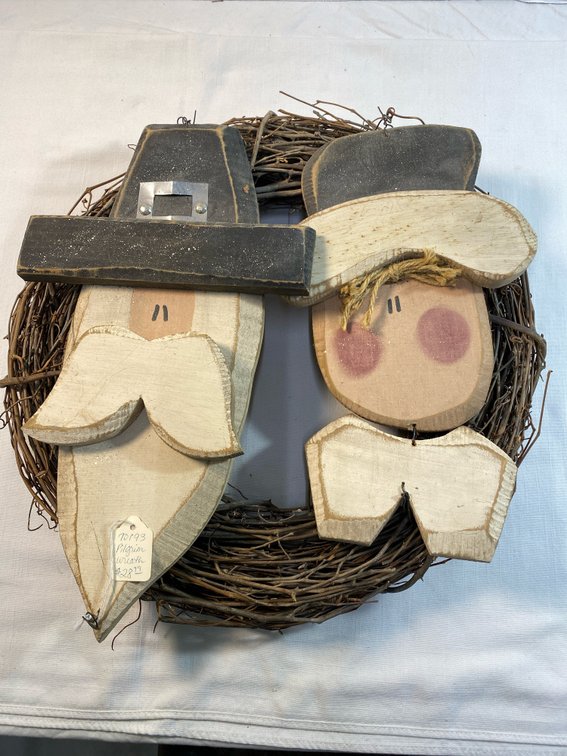 Folk Art Pilgrim (Thanksgiving) Wreath