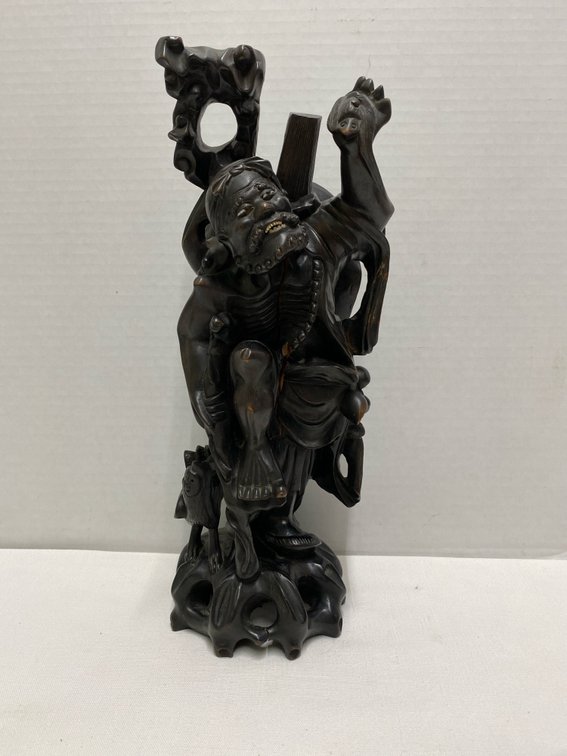 Antique Hand Carved “Dark Wood” Immortal Statue/Figure