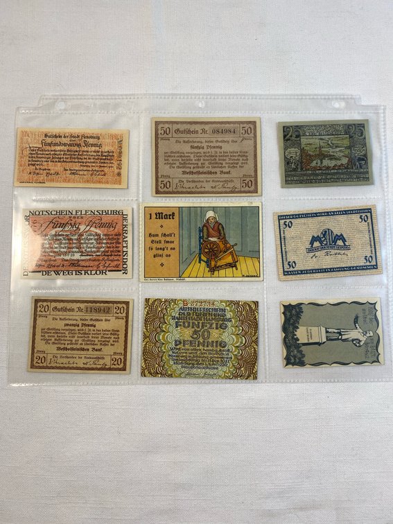 (9) Collection of German Notgeld “EMERGENCY CURRENCY” 1917-1923 Range