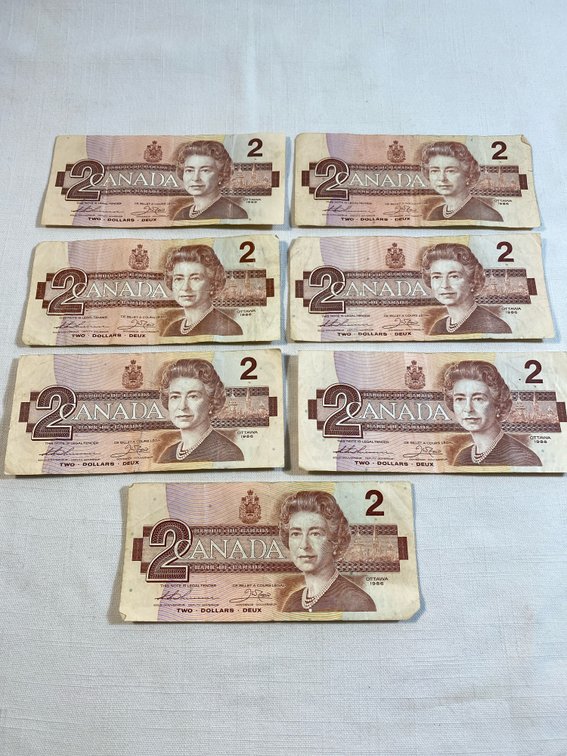 (7) Collection of 1986 Canada Two Dollars “Deux”