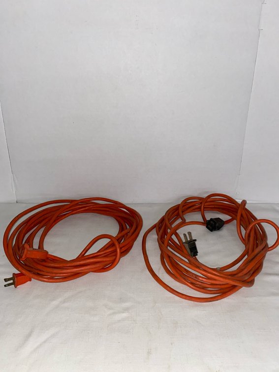 (2) 20-Foot Orange Electrical Cords