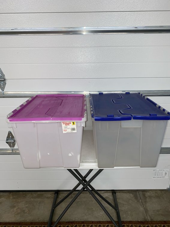 (2) 12-Gallon Split Top Clear Storage Totes