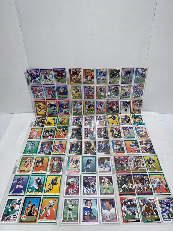 (22 Double Side Card Holders) 1990’s NFL Football Card Collection