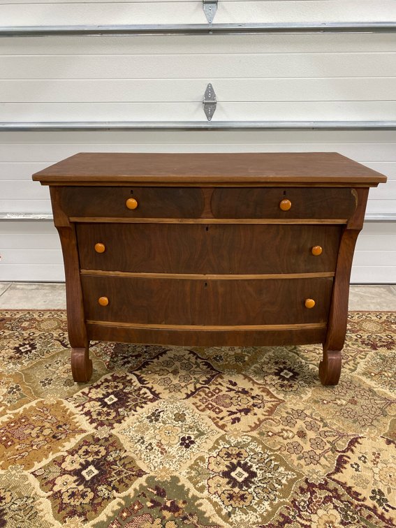 ANTIQUE (Amish-Style) “Real Wood” Chest of Drawers (4-Drawers) 35-inches Tall x 46-inches Wide x 20-inches Deep