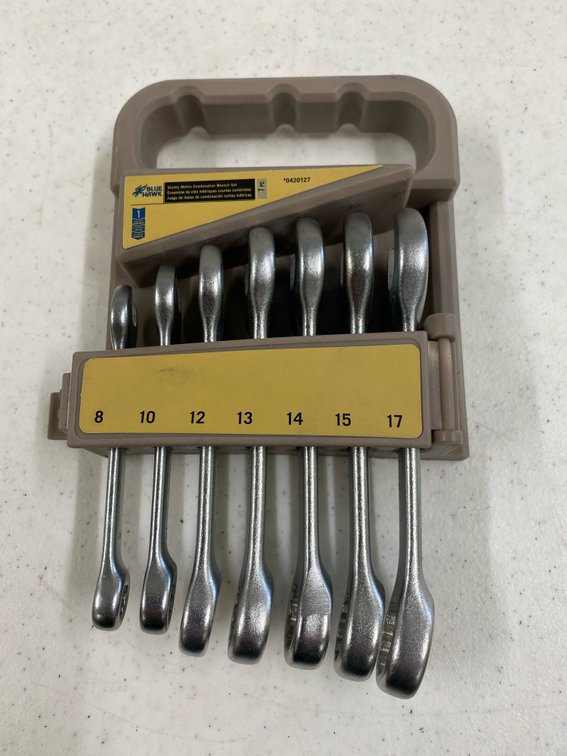 Blue Hawk… Like NEW, 7-PC Metric Combination Wrench Set (Stubby)