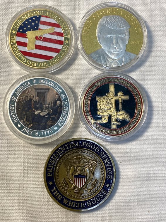 (5) Commemorative Challenge/Military Coins