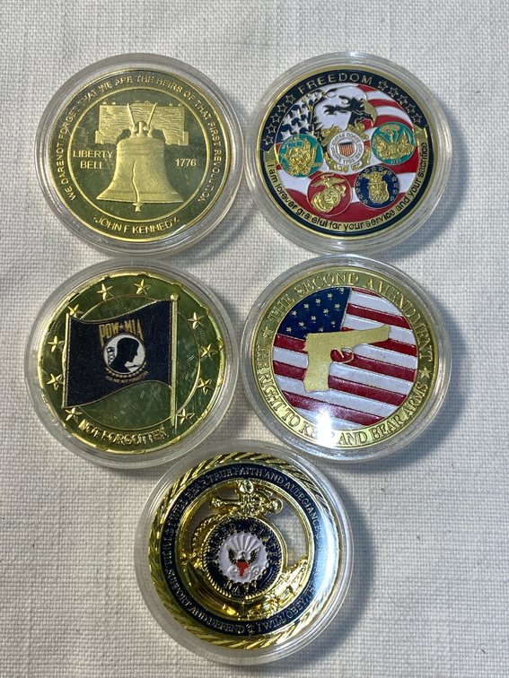 (5) US Military “Challenge” Commemorative Coins