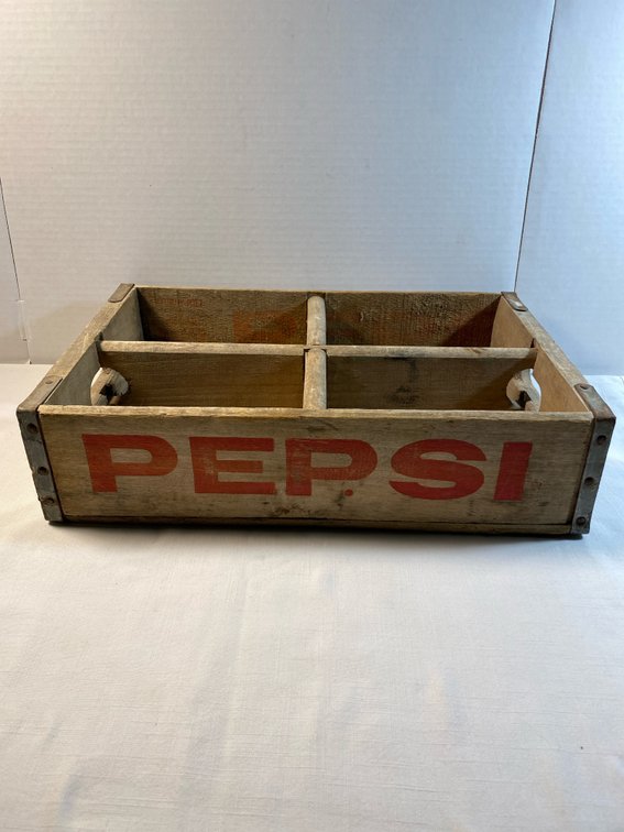 RARE Pepsi Wood & Metal VINTAGE Crate