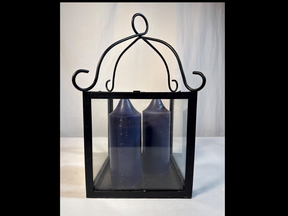 Metal Candle Lantern with Candles (3)
