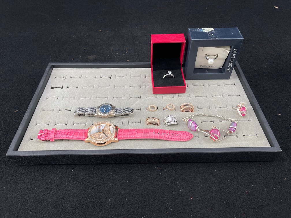 Pink and Silver Toned Fashion Jewelry
