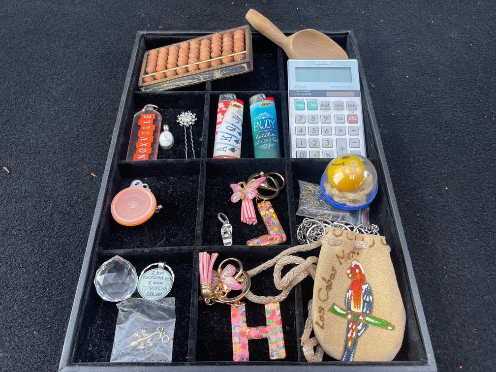 Assortment of Keychains, Charms, and Trinkets