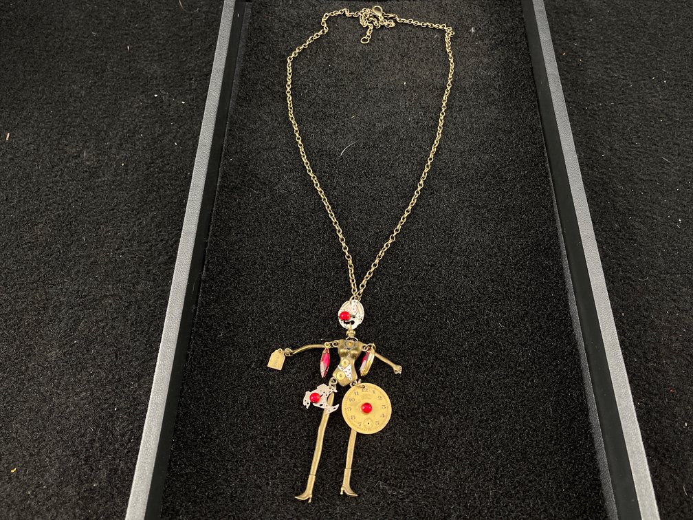 French Metal Doll Necklace