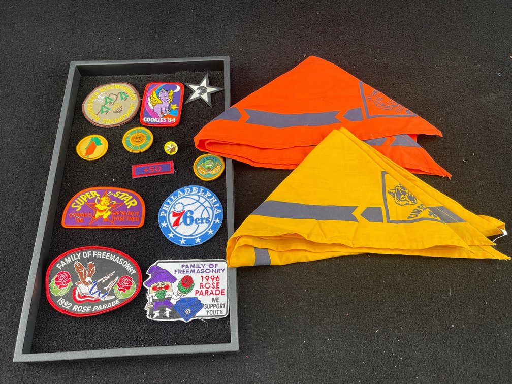 Collection of Vintage Patches and Cub Scout Bandanas