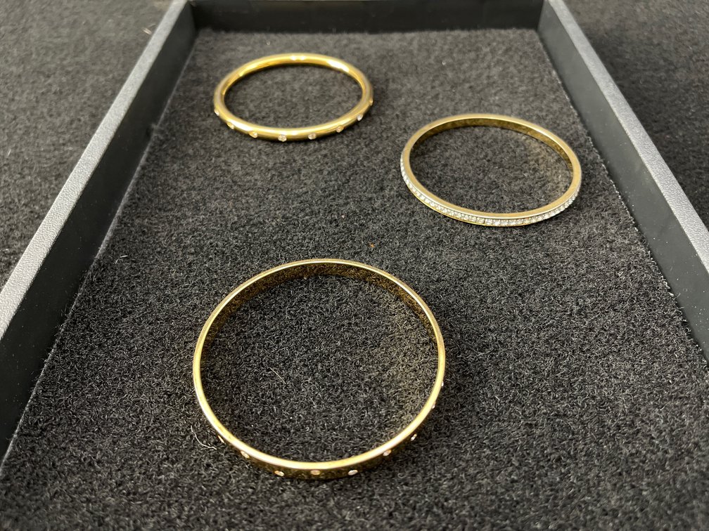 Swarvoski Gold Toned Bangles