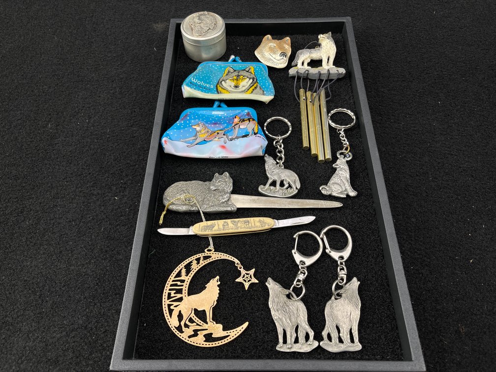 Collection of Wolf Trinkets and Decorations