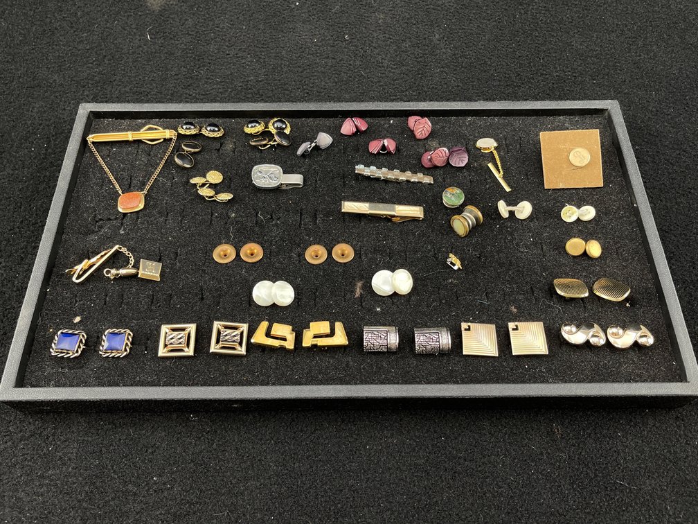 Collection of Tie Clips and Cufflinks