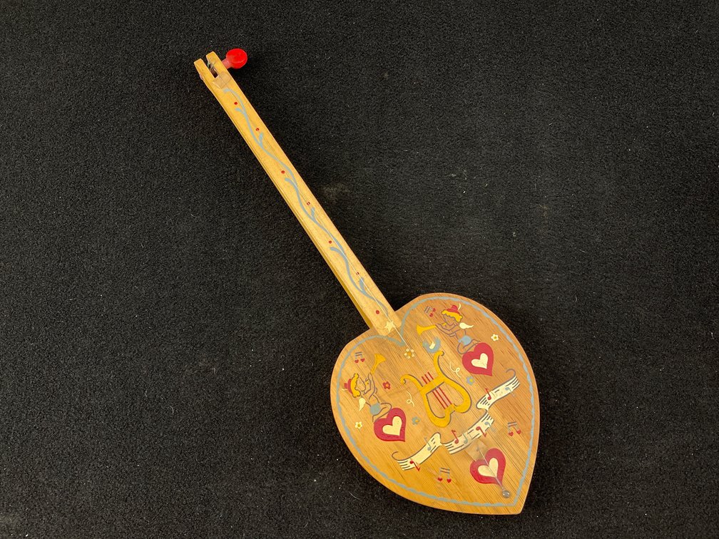 Vintage Wooden Folk Art Banjo