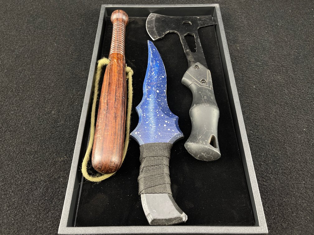 Wooden Miniature Weapons and Throwing Axe