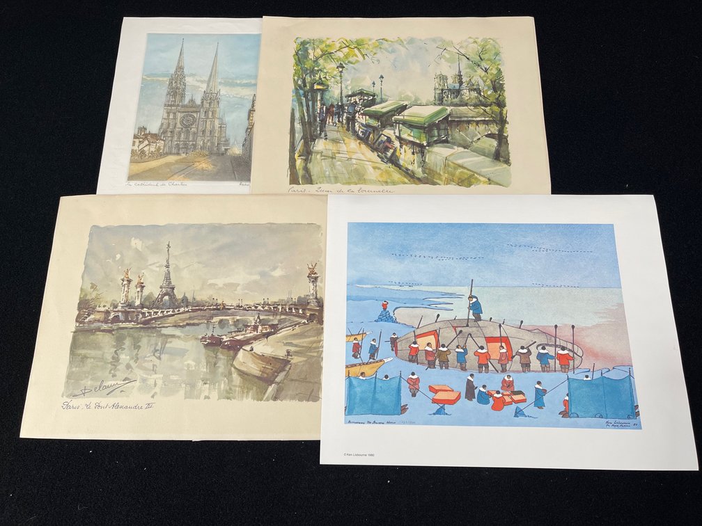 Water Color Style Paris and Inuit Artwork