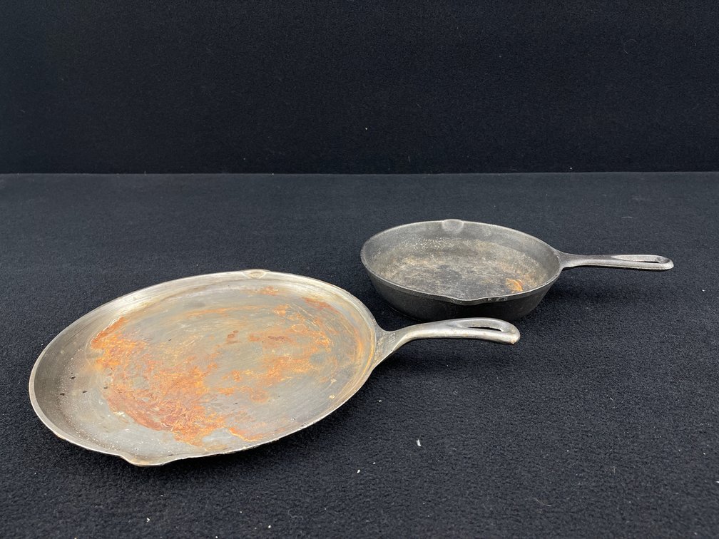 Lodge and Griswold Cast Iron Skillets