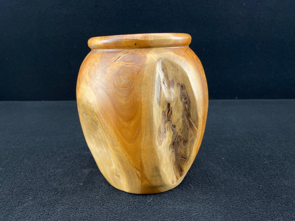 Hand Carved Wooden Planter