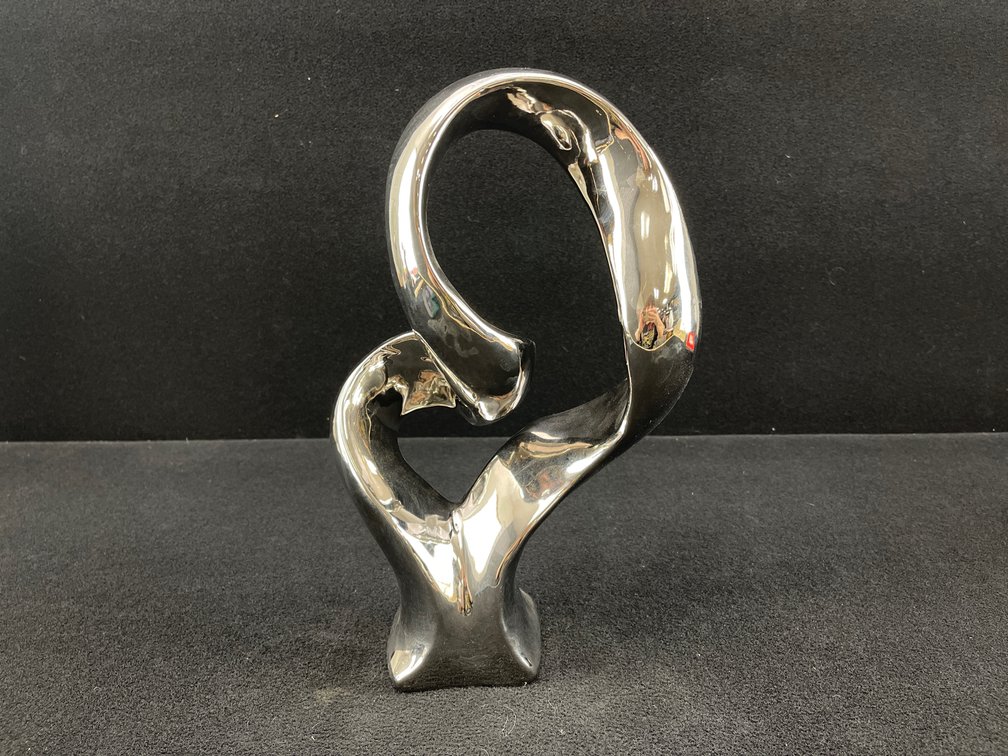 Metallic Silver Abstract Sculpture