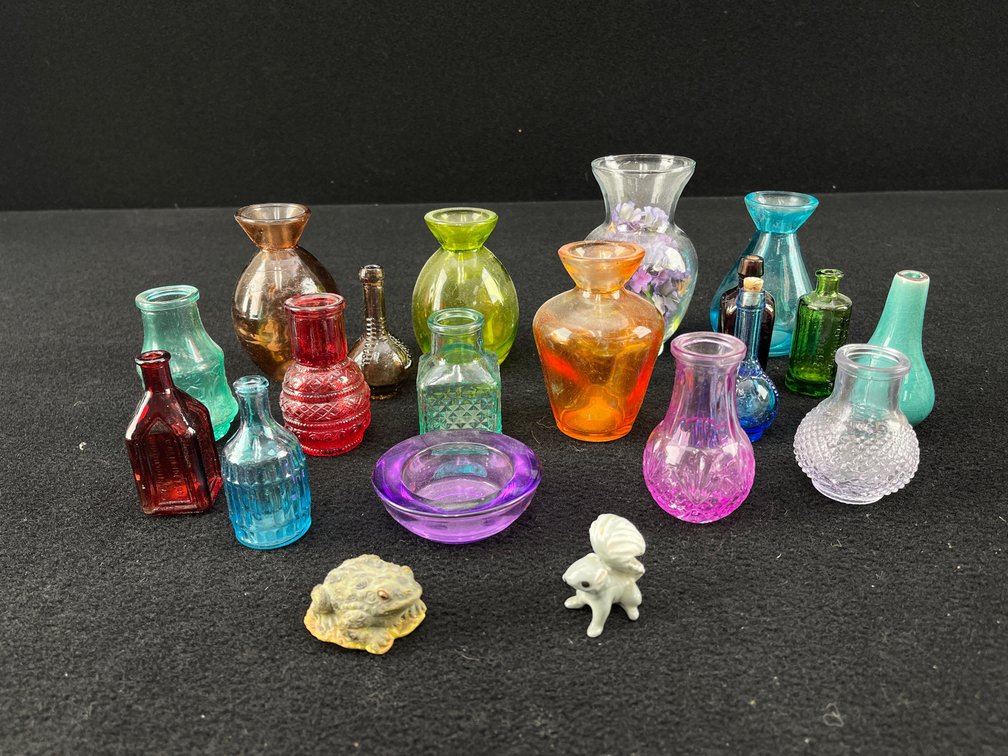 Colorful Bottles and Bud Vases